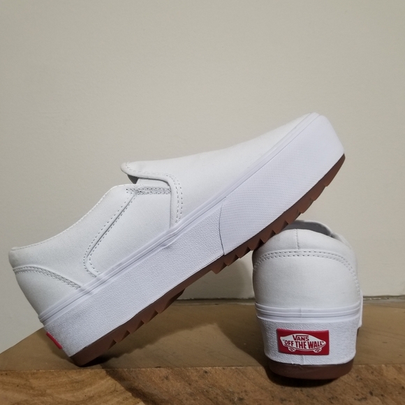 NEW! Vans Women's White Platform Slip-On Sneakers sz 9 - Picture 8 of 10